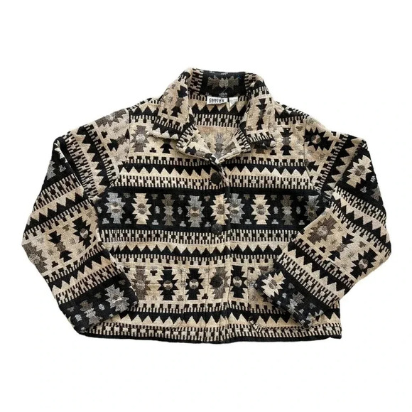 Chico’s Design Brown Aztec Print Tapestry Jacket M - Picture 1 of 5
